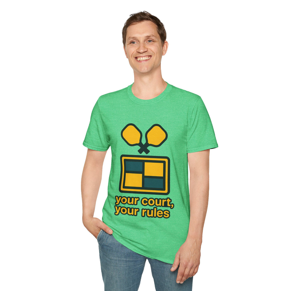 Your Court Your Rules Retro Pickleball Paddle White Graphic Tee - Trending Now - September 2026