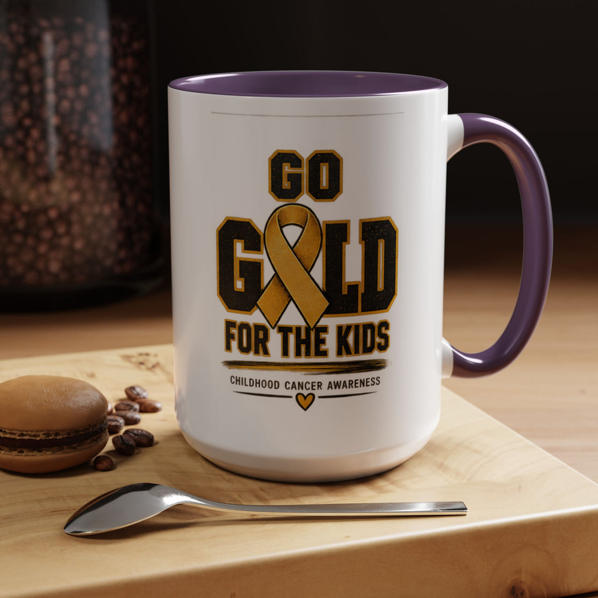 Go Gold For The Kids Accent Coffee Mug — Childhood Cancer Awareness 11/15oz