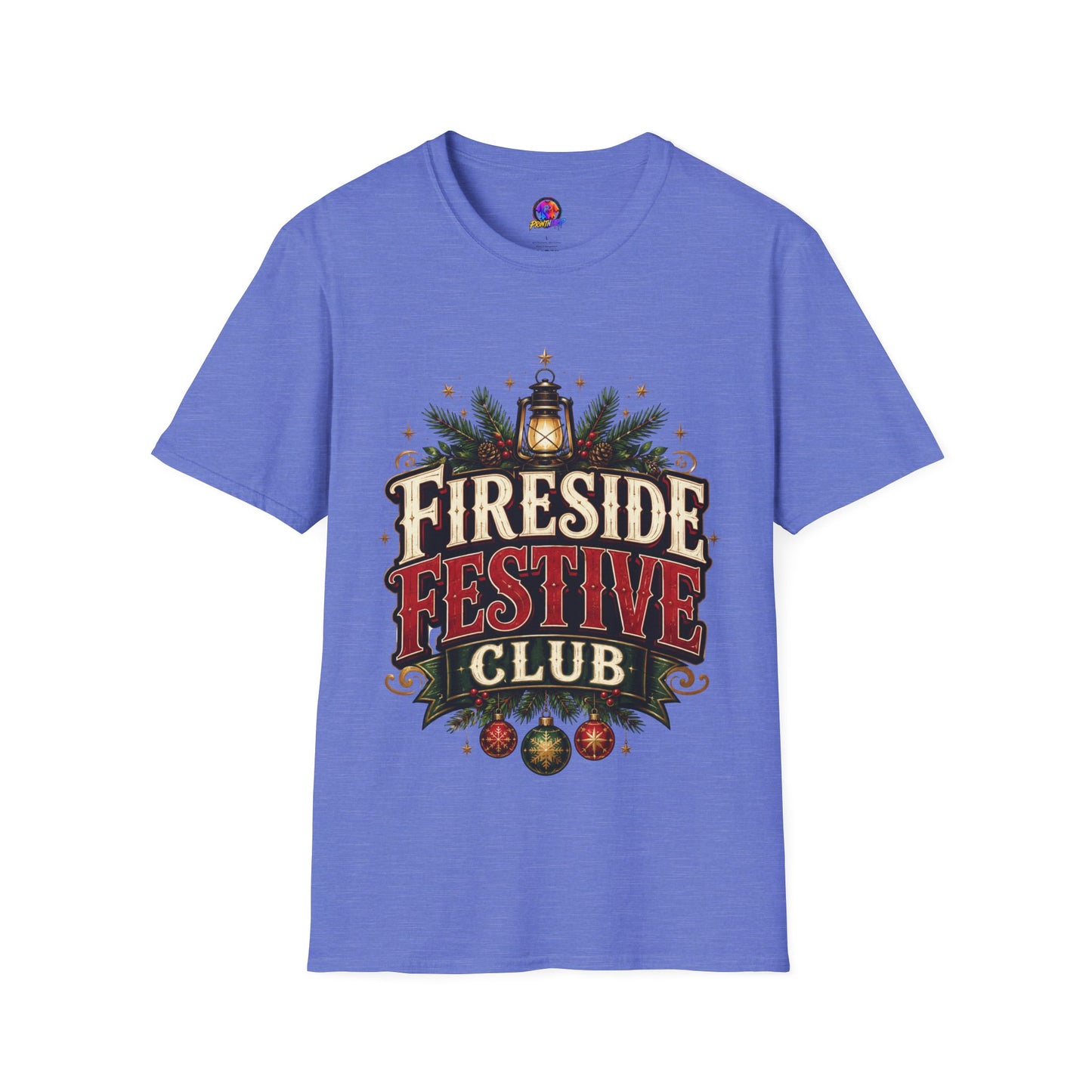 Fireside Festive Club T-Shirt — Cozy Holiday Lantern Graphic Tee
