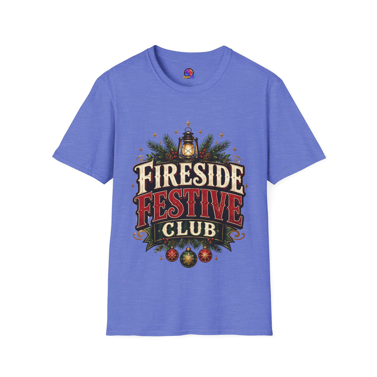 Fireside Festive Club T-Shirt — Cozy Holiday Lantern Graphic Tee