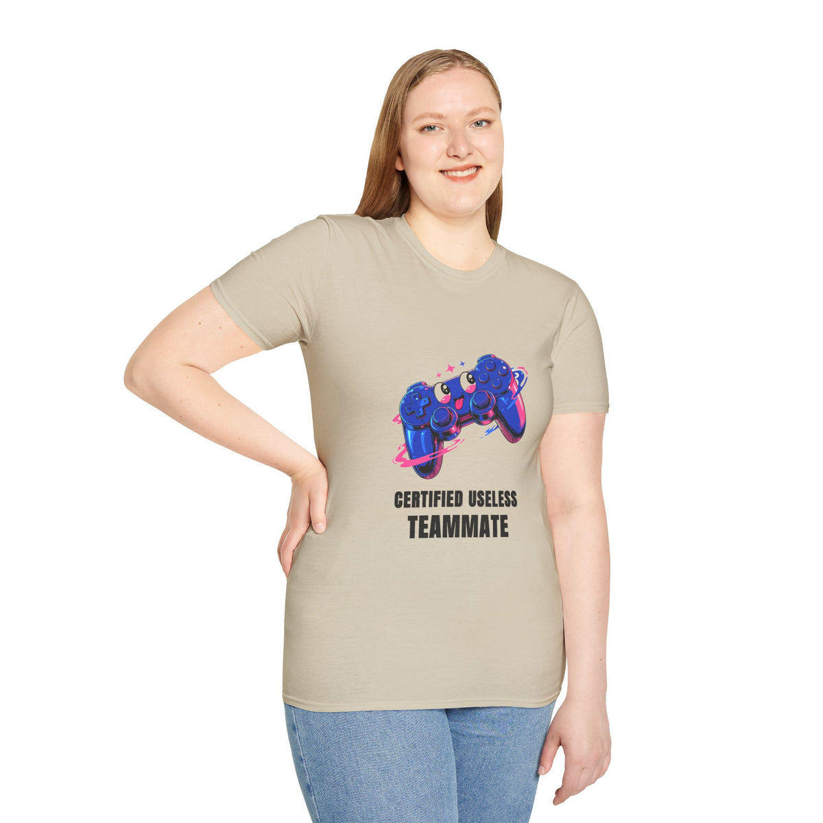 Certified Useless Teammate Gamer T-Shirt — Retro Neon Gamepad Tee - Trending Now - August 2026