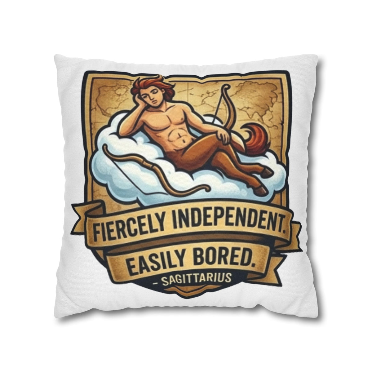 Sagittarius Zodiac Pillowcase – "Fiercely Independent, Easily Bored" Decorative Throw Pillow Cover