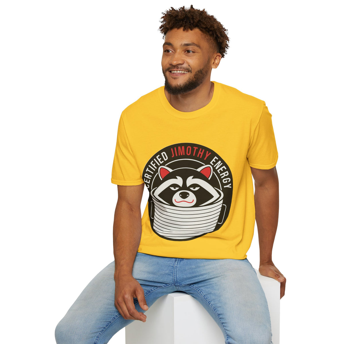 Jimothy Energy T-Shirt — Certified Raccoon Graphic Tee - Trending Now - August 2026