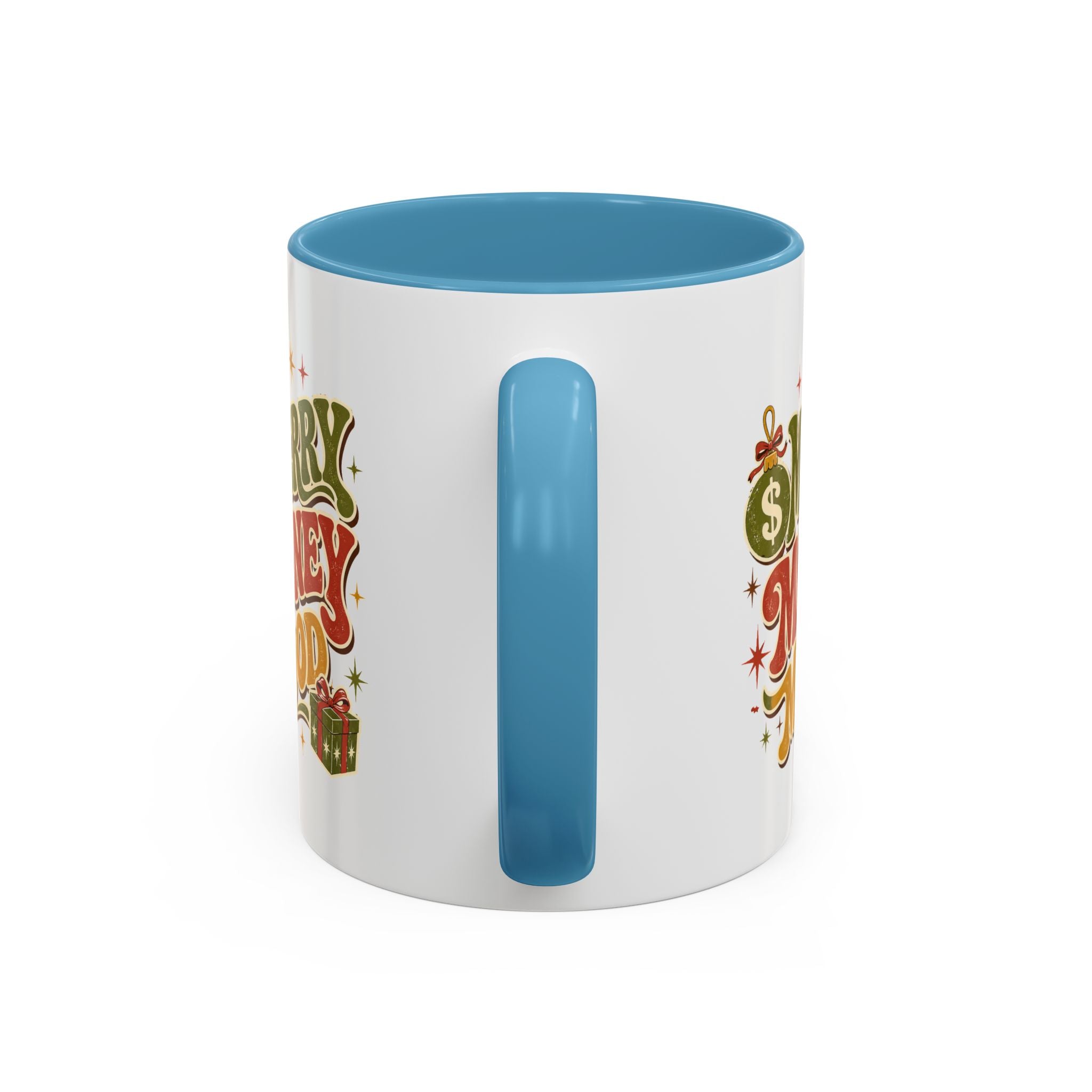Modern Day Christmas Merry Money Mood Coffee Mug – Holiday Retro Gift Mug