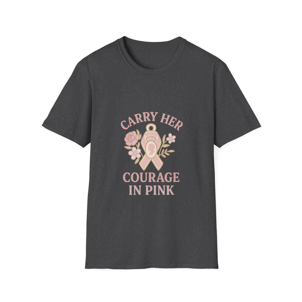 T-Shirt — "Carry Her Courage in Pink" Floral Breast Cancer Awareness Tee - Trending Now - October 2026