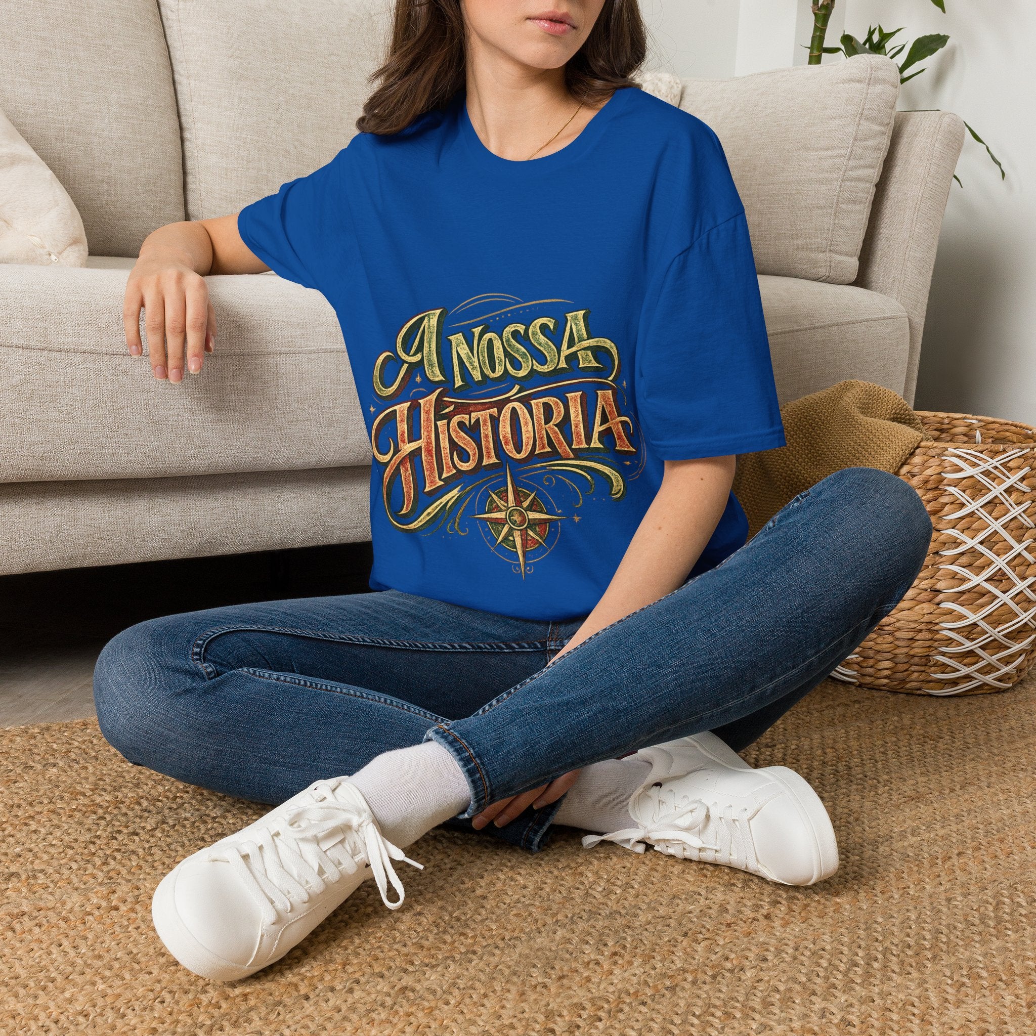 Portugal T-Shirt — "A Nossa História" Vintage Compass Graphic Tee