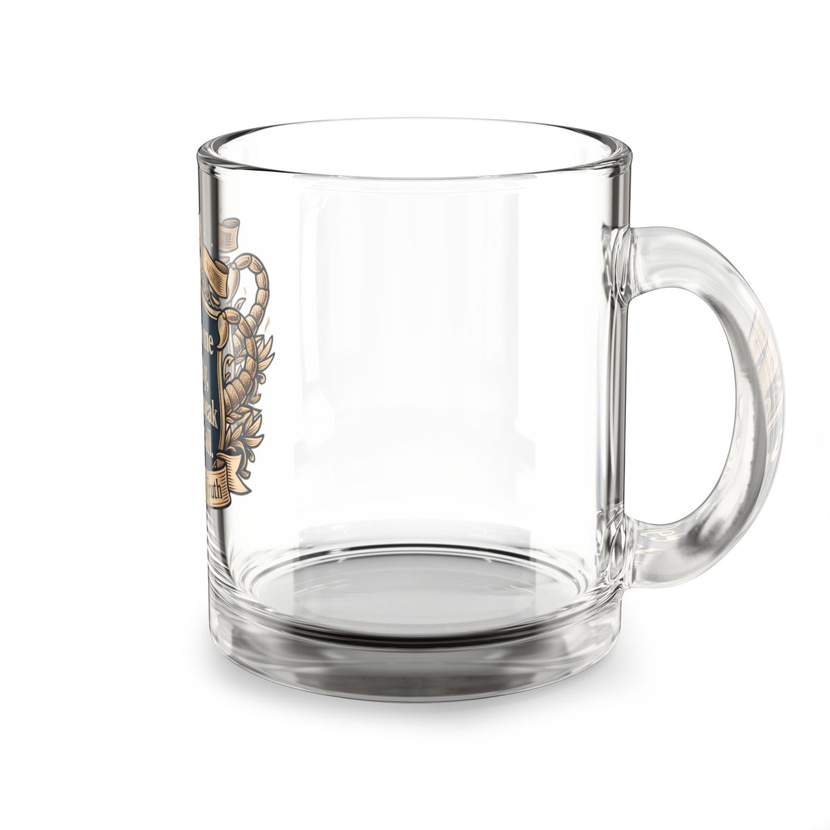Scorpion Glass Mug — “Speak to Me Honestly” Mask of Truth Ceramic-Style 10oz Coffee Cup