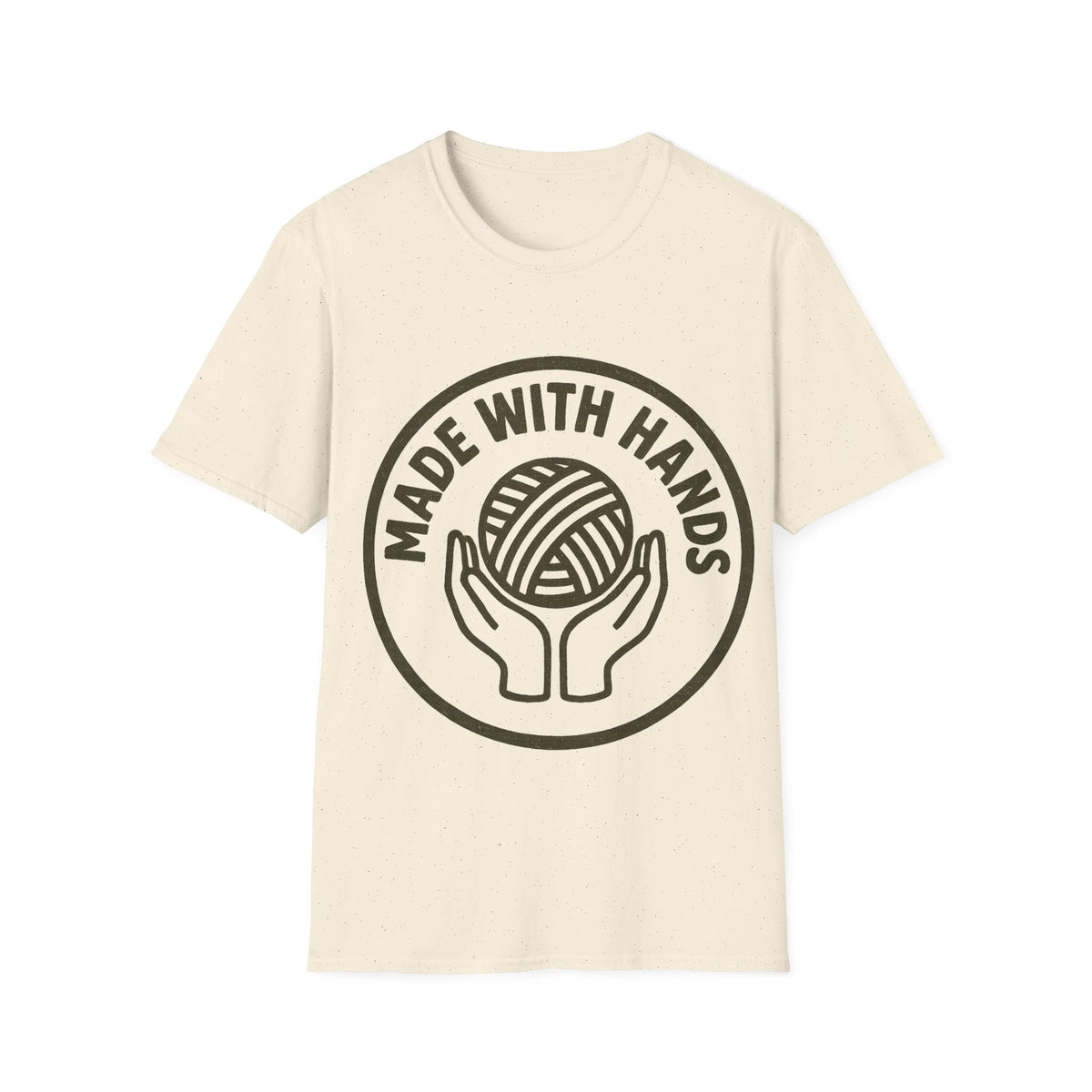 "Made With Hands" Vintage Ball of Yarn Logo Tee - Crafting Crochet Retro White T-Shirt - Trending Now - September 2026
