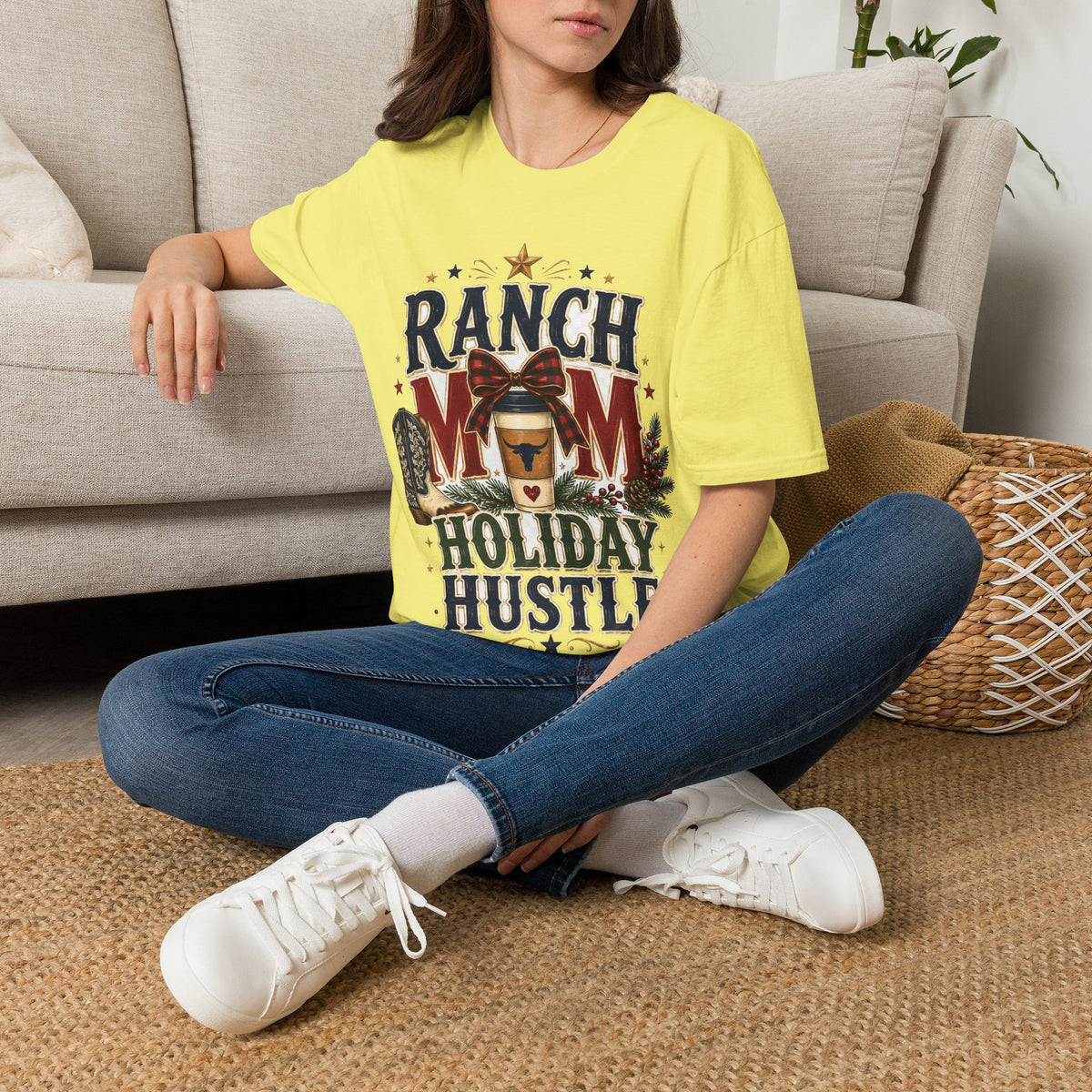 Ranch Mom Holiday Hustle T-Shirt — Festive Western Mom Tee