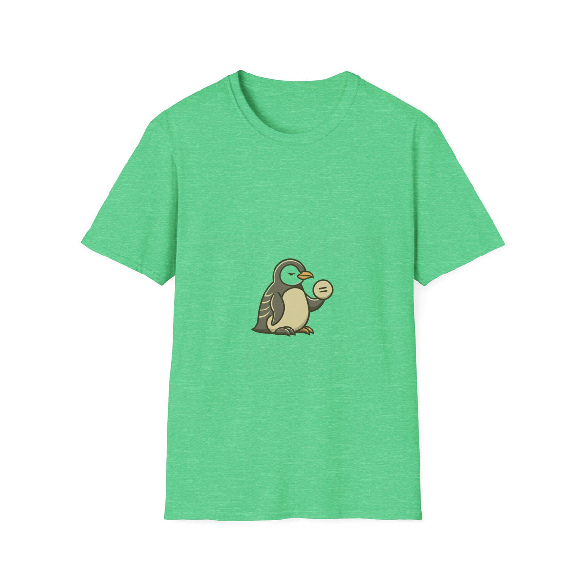 Penguin Coin Graphic T-Shirt — Cute Minimalist Penguin Holding Coin Tee - Trending Now - September 2026