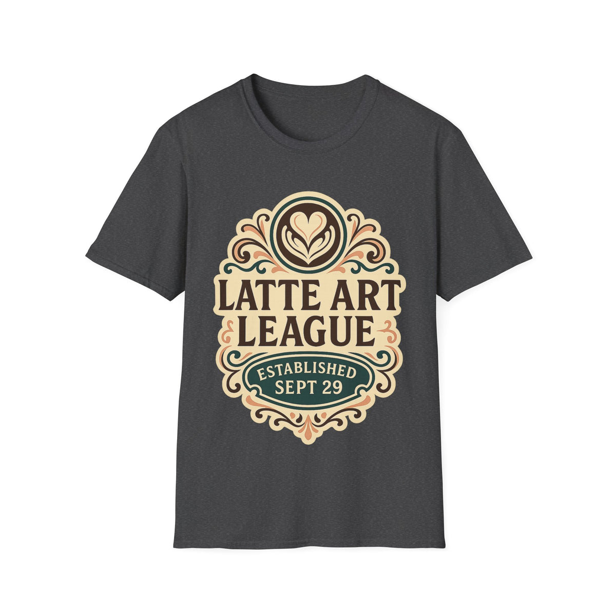 Latte Art League Serving Rituals National Coffee Day Crest T-Shirt - Trending Now - September 2026