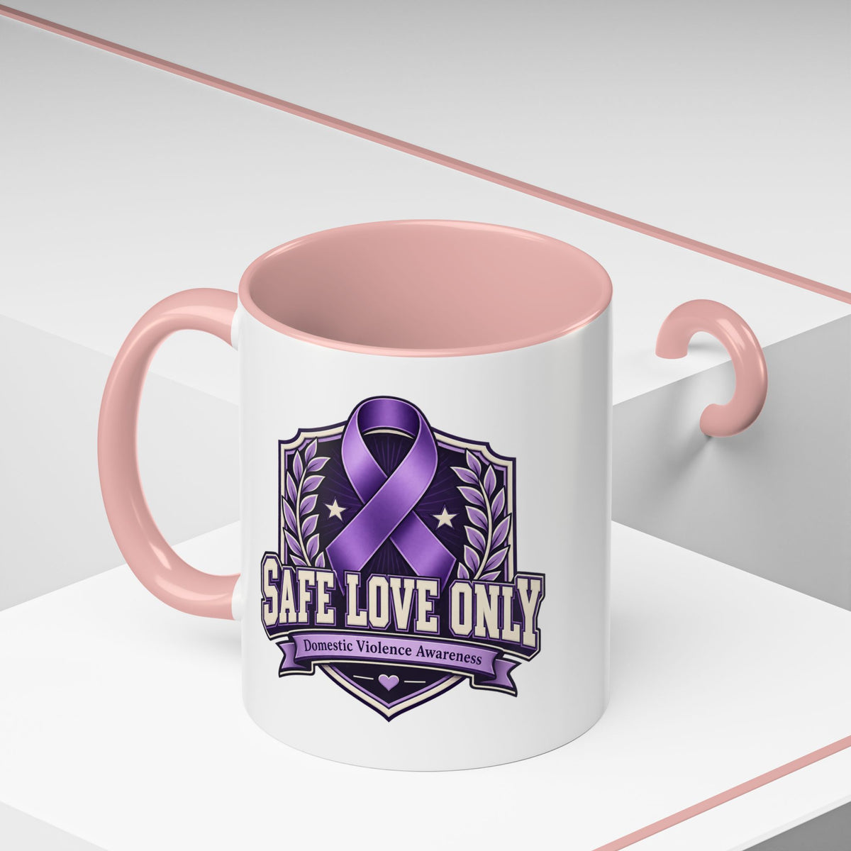 Coffee Mug — "Safe Love Only" Domestic Violence Awareness (Purple Ribbon)