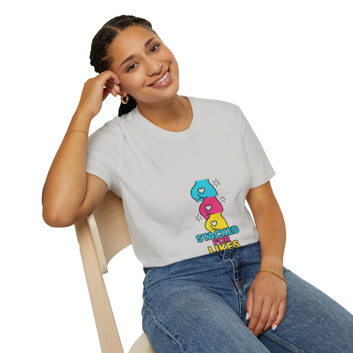 Stacked Likes T-Shirt — Cute Colorful Social Media Hearts Graphic Tee - Trending Now - October 2026