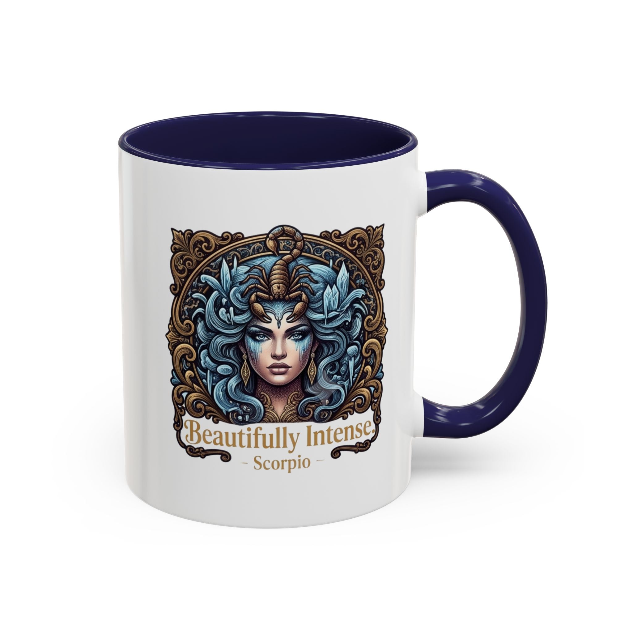 Scorpio Accent Coffee Mug — "Beautifully Intense" Zodiac Design (11/15oz)