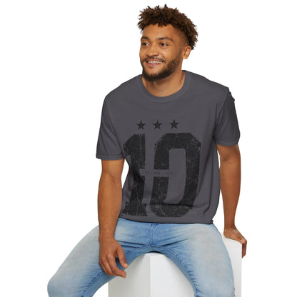 Vintage Argentina Worldcup winning No. 10 Jersey T-Shirt — Distressed Number Tee with Three Stars