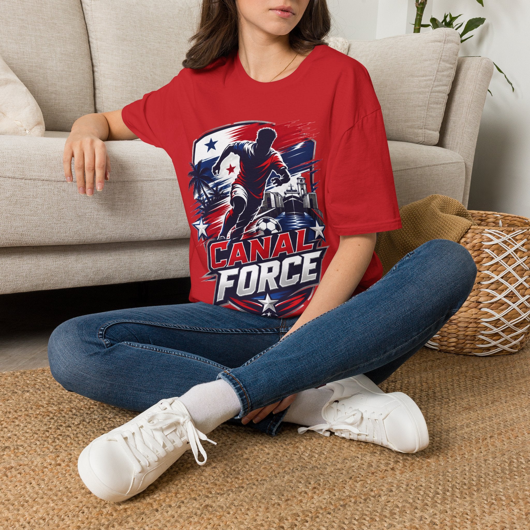 Canal Force Soccer T-Shirt - Patriotic Player Graphic Tee - Panama Shirt