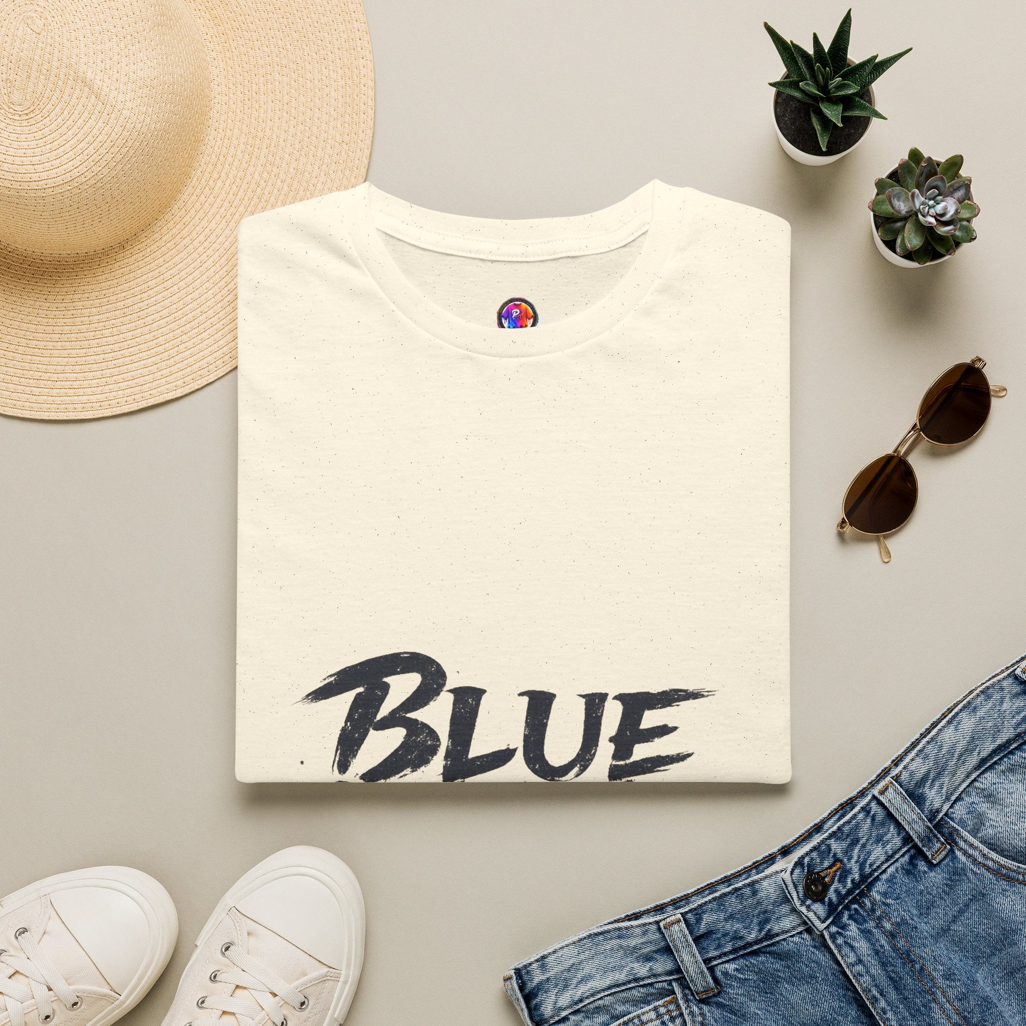 Japan Blue Samurai T-Shirt — Bold Brushstroke Graphic Tee