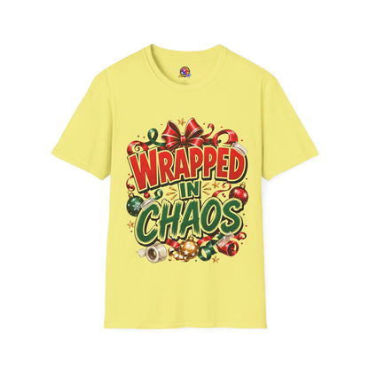 T-Shirt — "Wrapped in Chaos" Holiday Graphic Tee