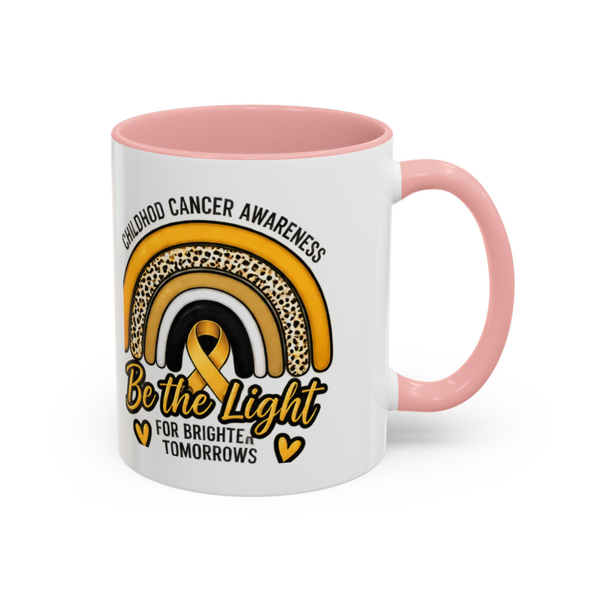 Childhood Cancer Awareness Accent Coffee Mug — "Be the Light" 11/15oz