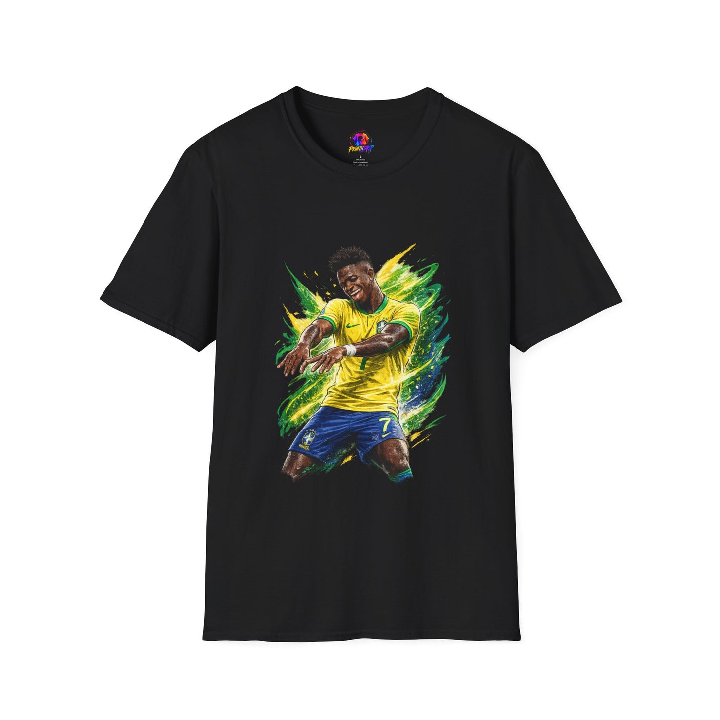 Brazil  Soccer Celebration T-Shirt — Brazilian Football Player Artwork