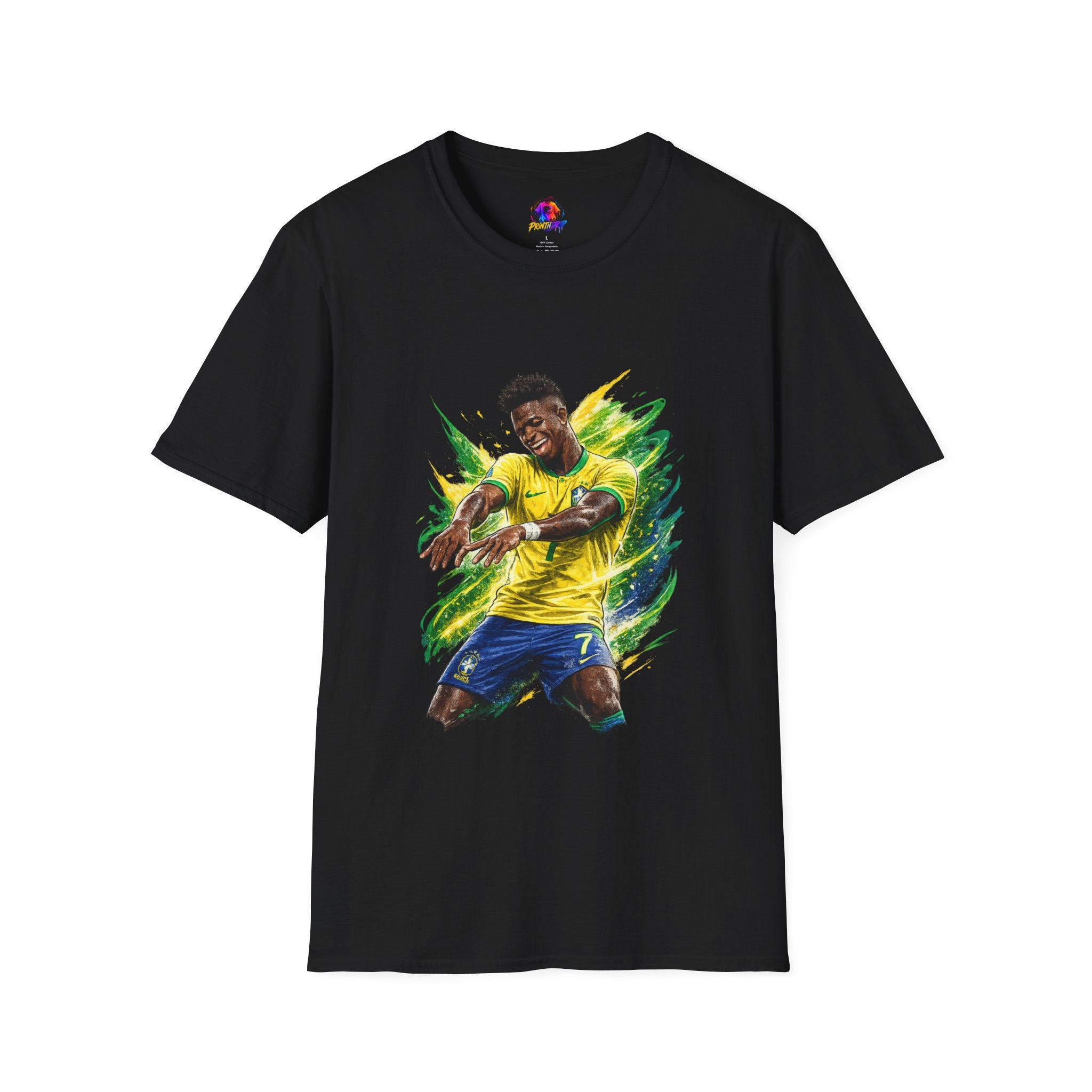 Brazil  Soccer Celebration T-Shirt — Brazilian Football Player Artwork