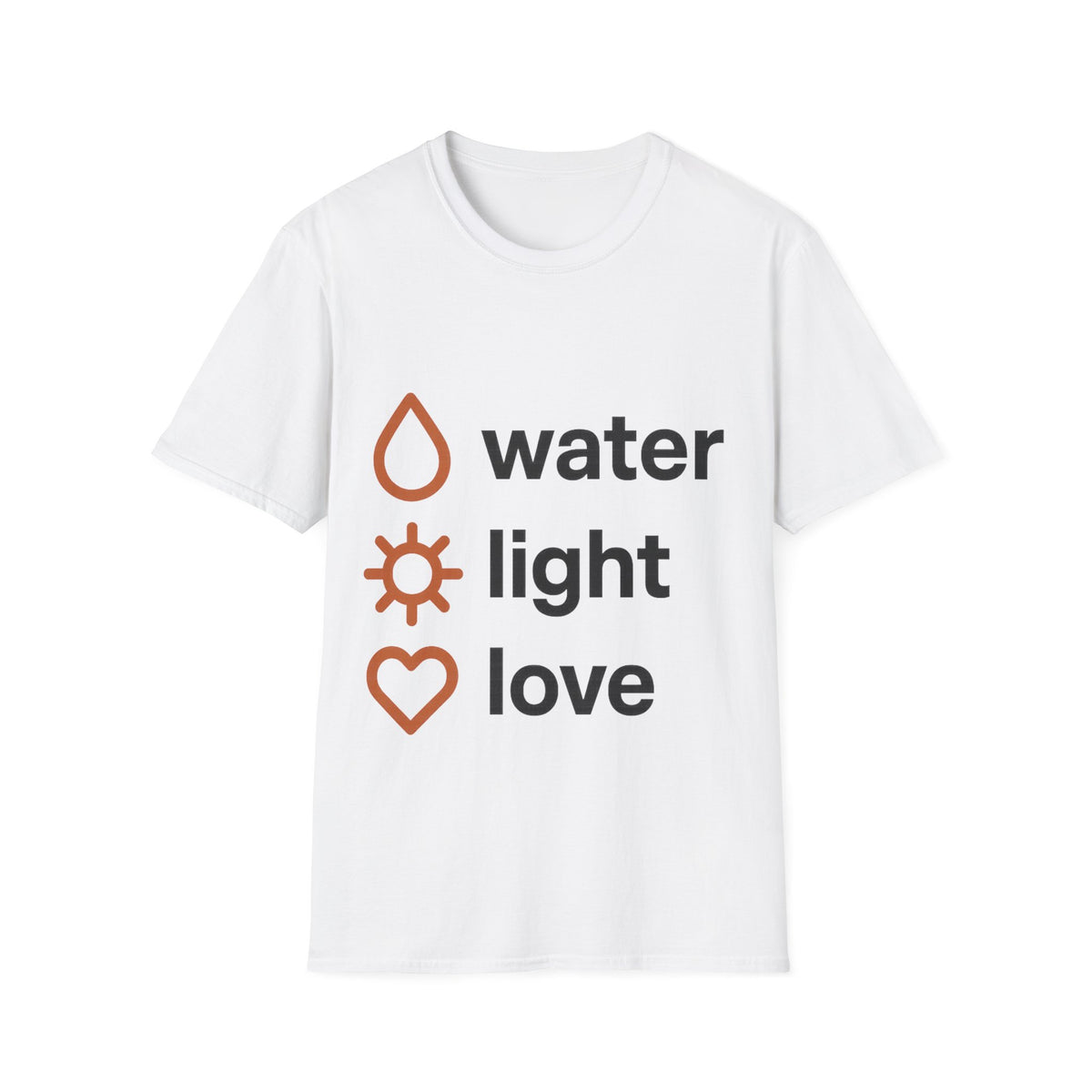 Minimalist Water Light Love Self Care Graphic Tee - Trending Now - September 2026