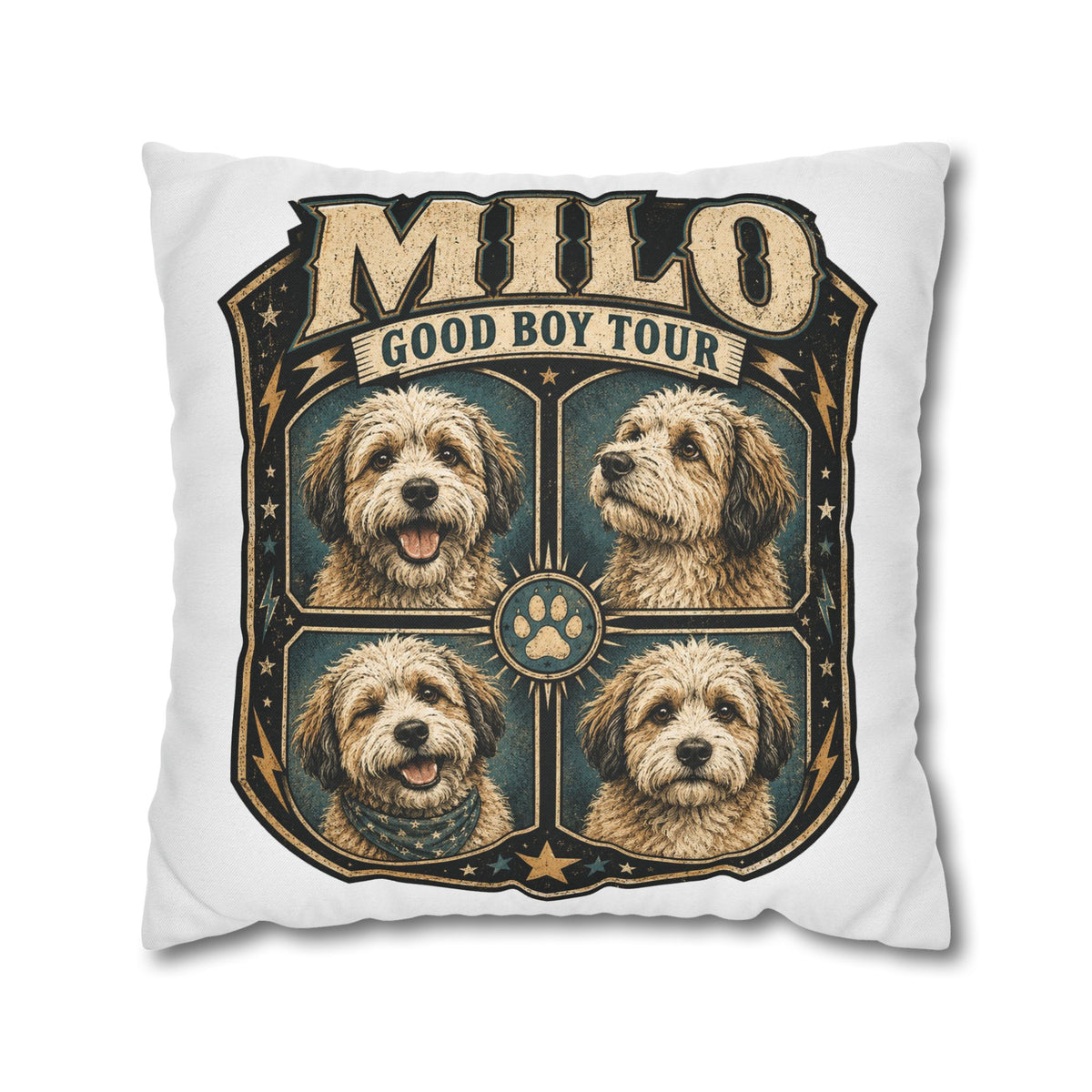 Milo "Good Boy Tour" Decorative Pillowcase Milo Bailey Dog Dad Mom