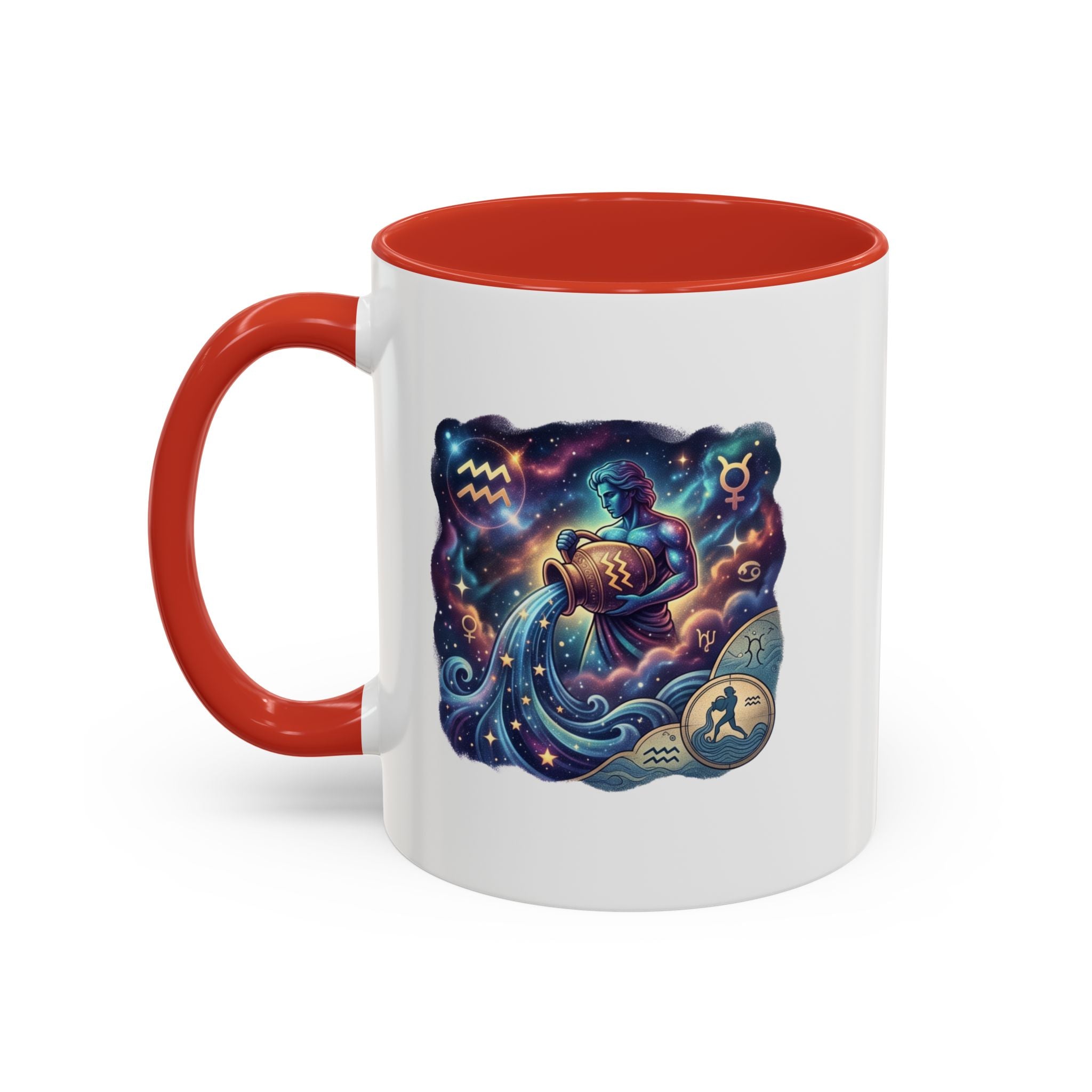 Aquarius Zodiac Coffee Mug — Celestial Water Bearer Accent Mug