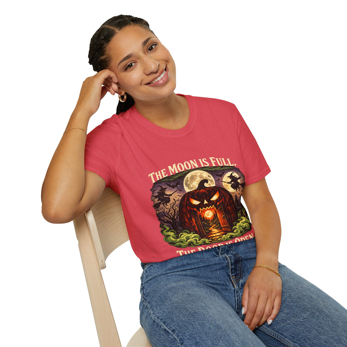 Halloween The Moon Is Full Unisex Softstyle T-Shirt
