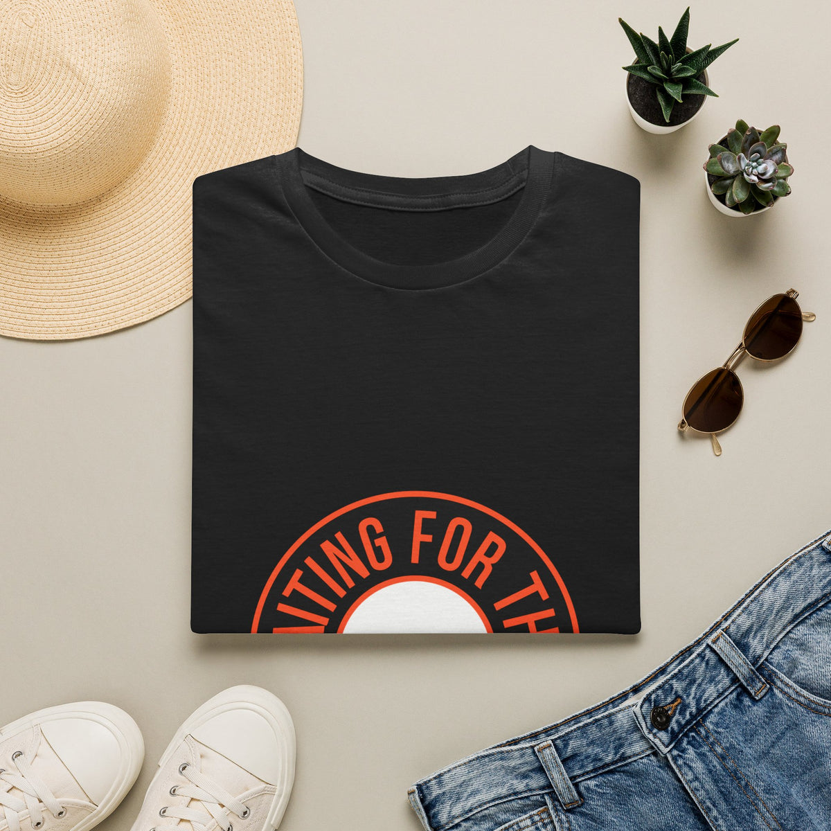 "Waiting For Them Gains" Dumbbell Seal Tee | Retro Fitness Circular T-Shirt - Trending Now - September 2026