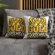 Gold September Pillowcase — Childhood Cancer Awareness Cushion Cover