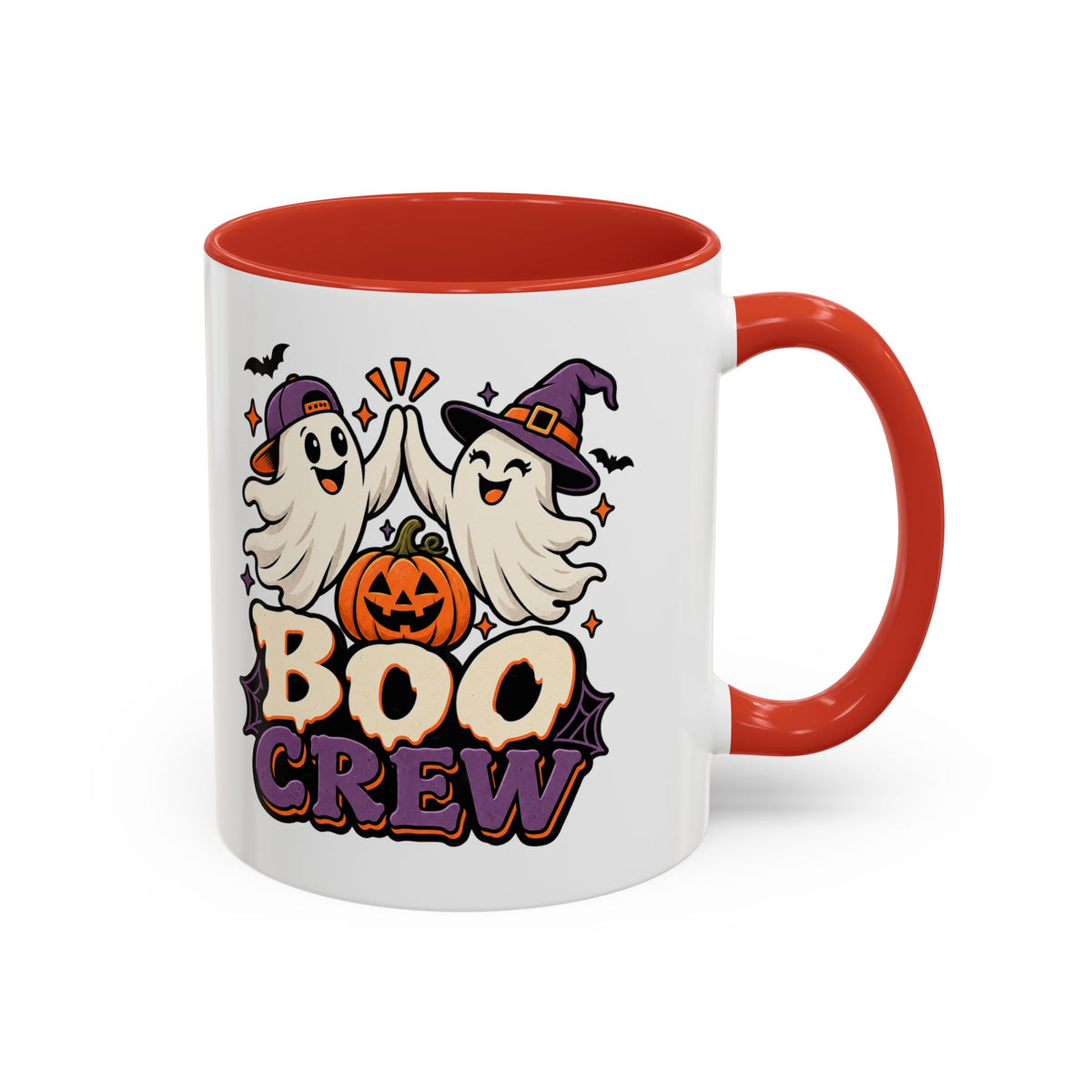Boo Crew Halloween Accent Coffee Mug — Cute Ghosts & Jack-O'-Lantern Design (11/15 oz)