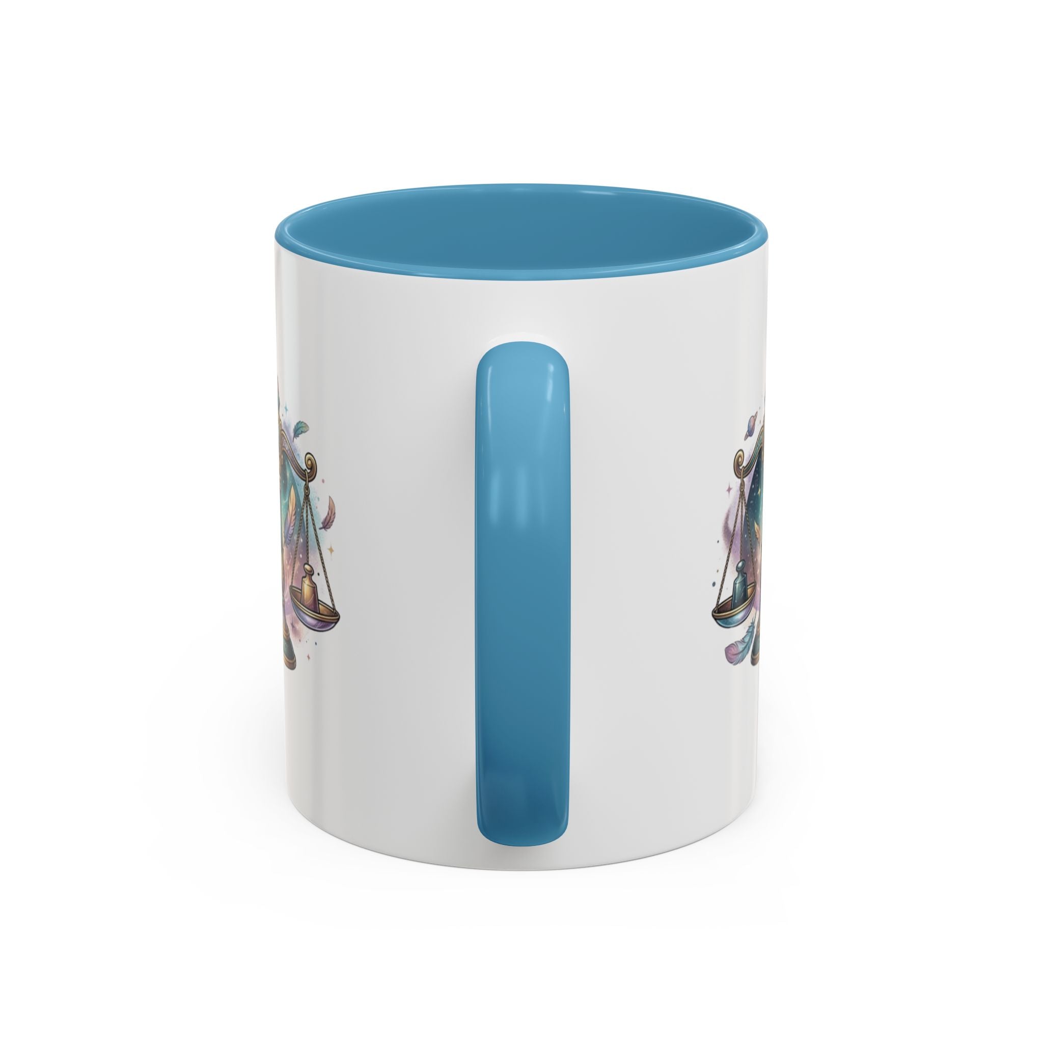 Libra Zodiac Scales Accent Coffee Mug — Astrology Constellation Gift