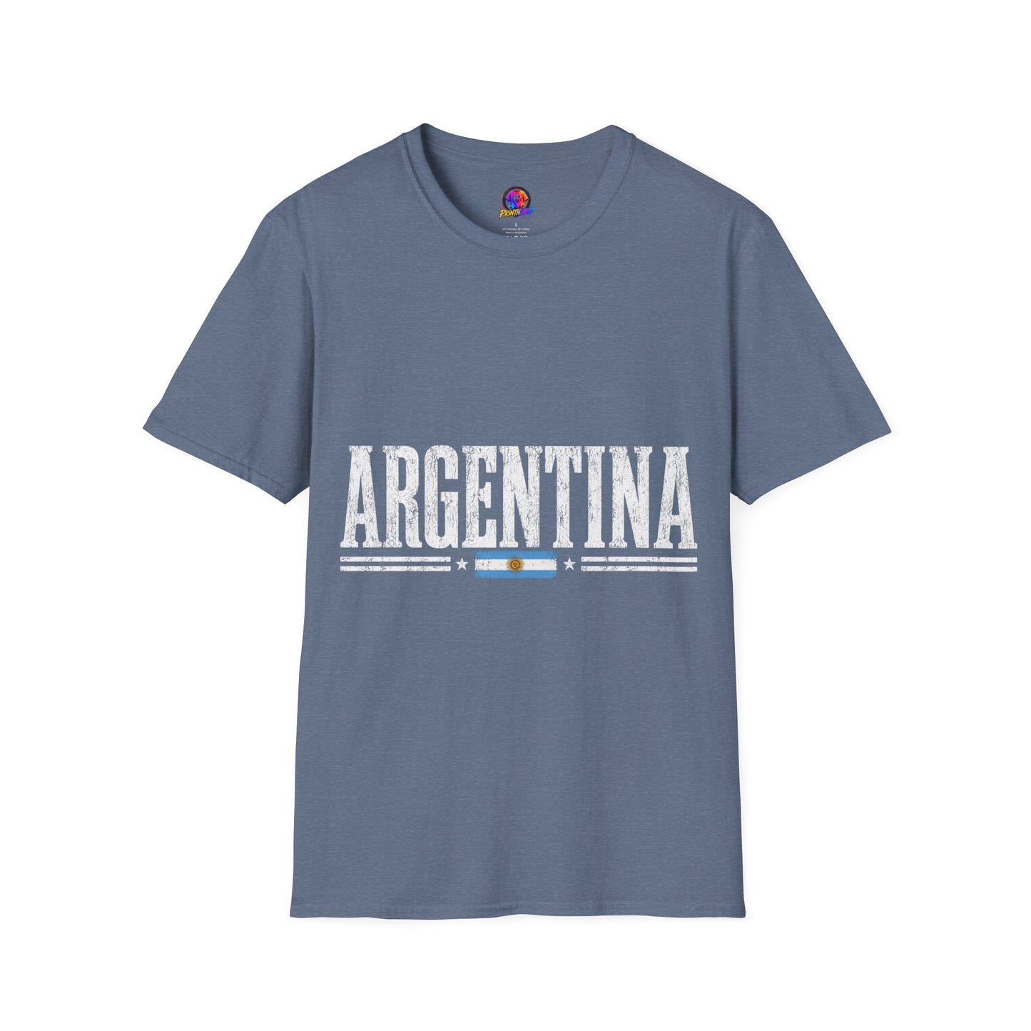 Argentina Graphic T-Shirt — Retro Flag Stripe Football Soccer Tee