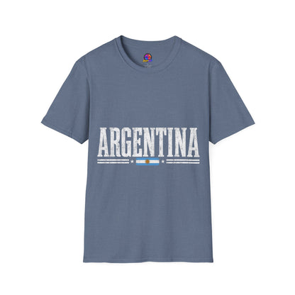 Argentina Graphic T-Shirt — Retro Flag Stripe Football Soccer Tee
