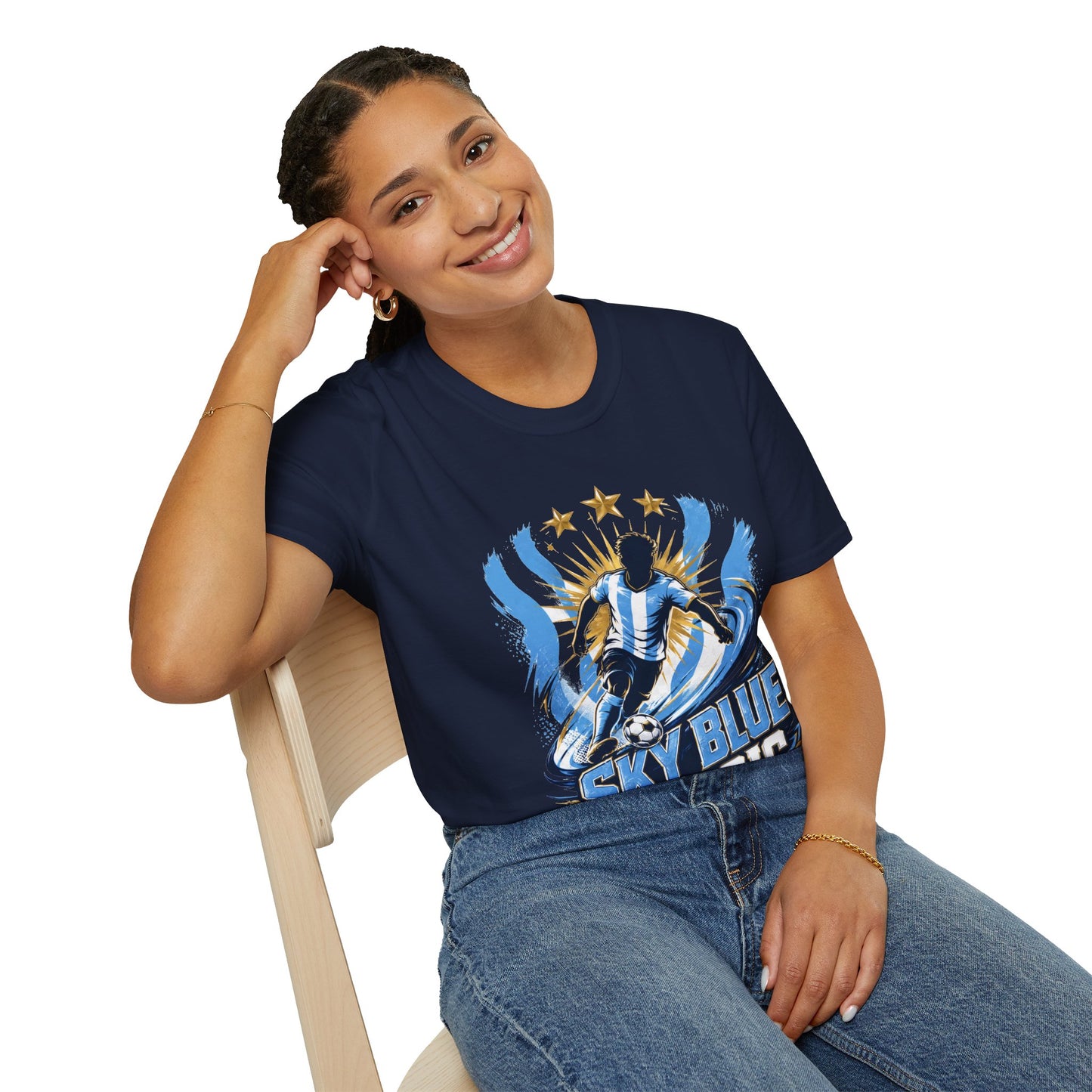 Argentina Sky Blue Magic Soccer T-Shirt — Argentinian Football Player Graphic Tee