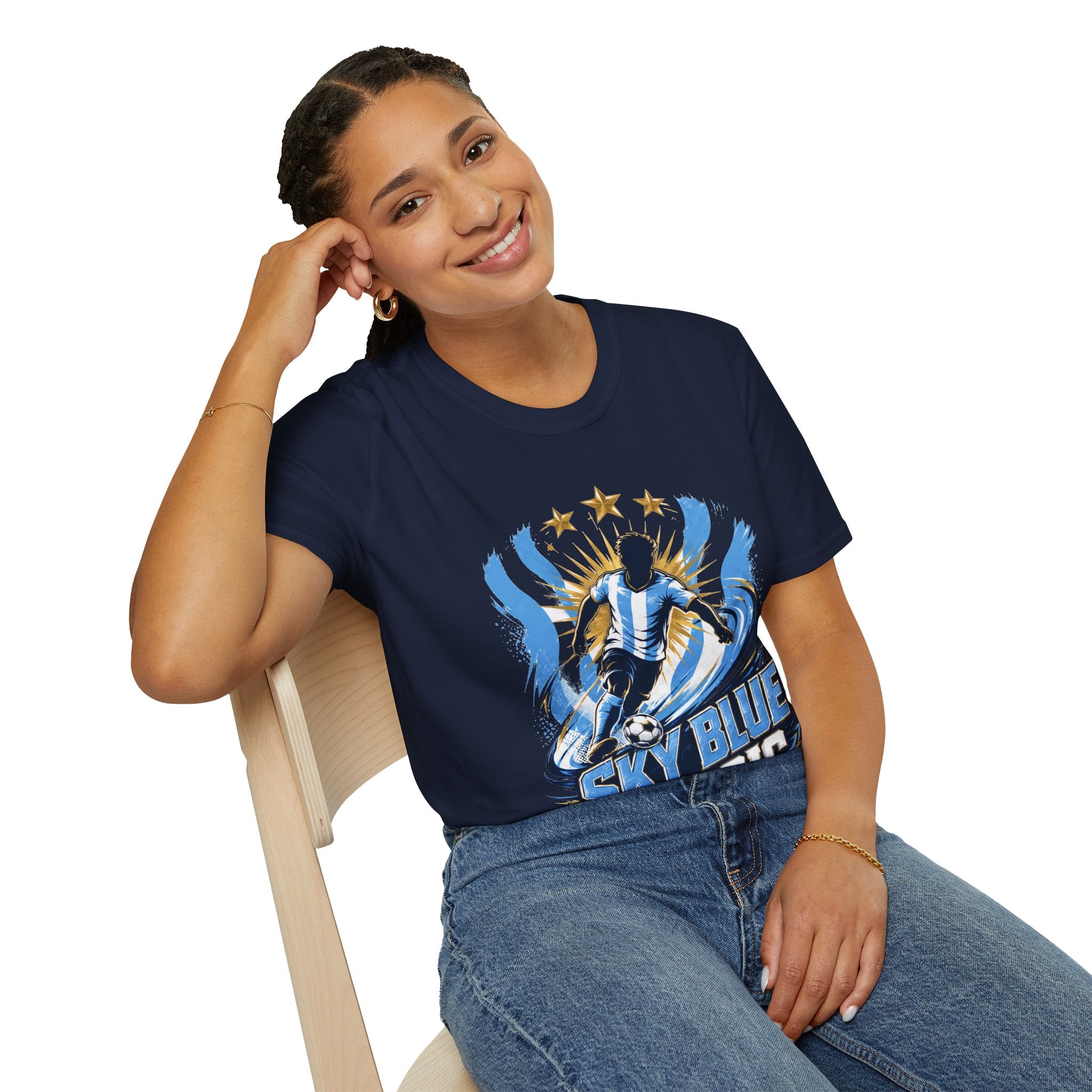 Argentina Sky Blue Magic Soccer T-Shirt — Argentinian Football Player Graphic Tee