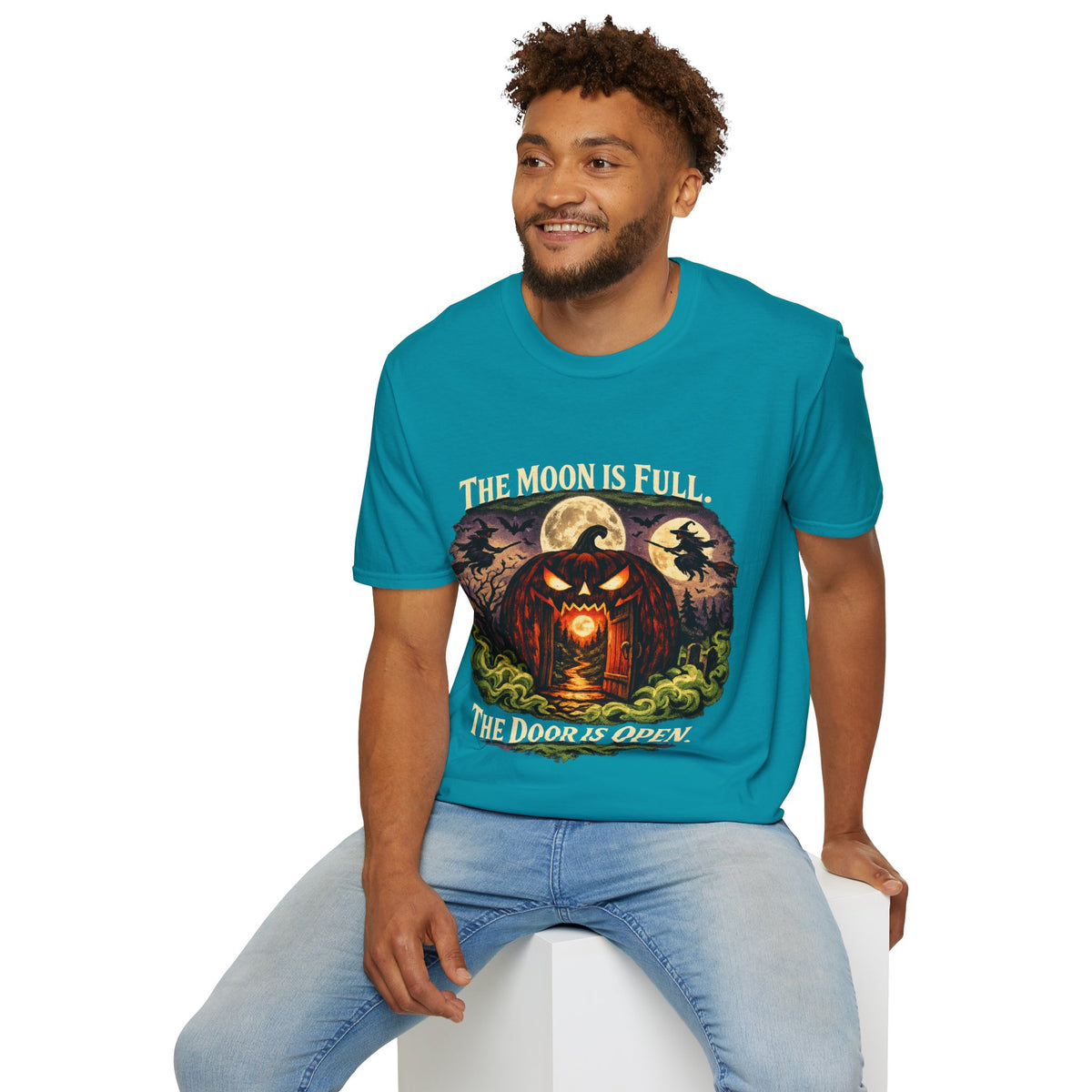 Halloween The Moon Is Full Unisex Softstyle T-Shirt