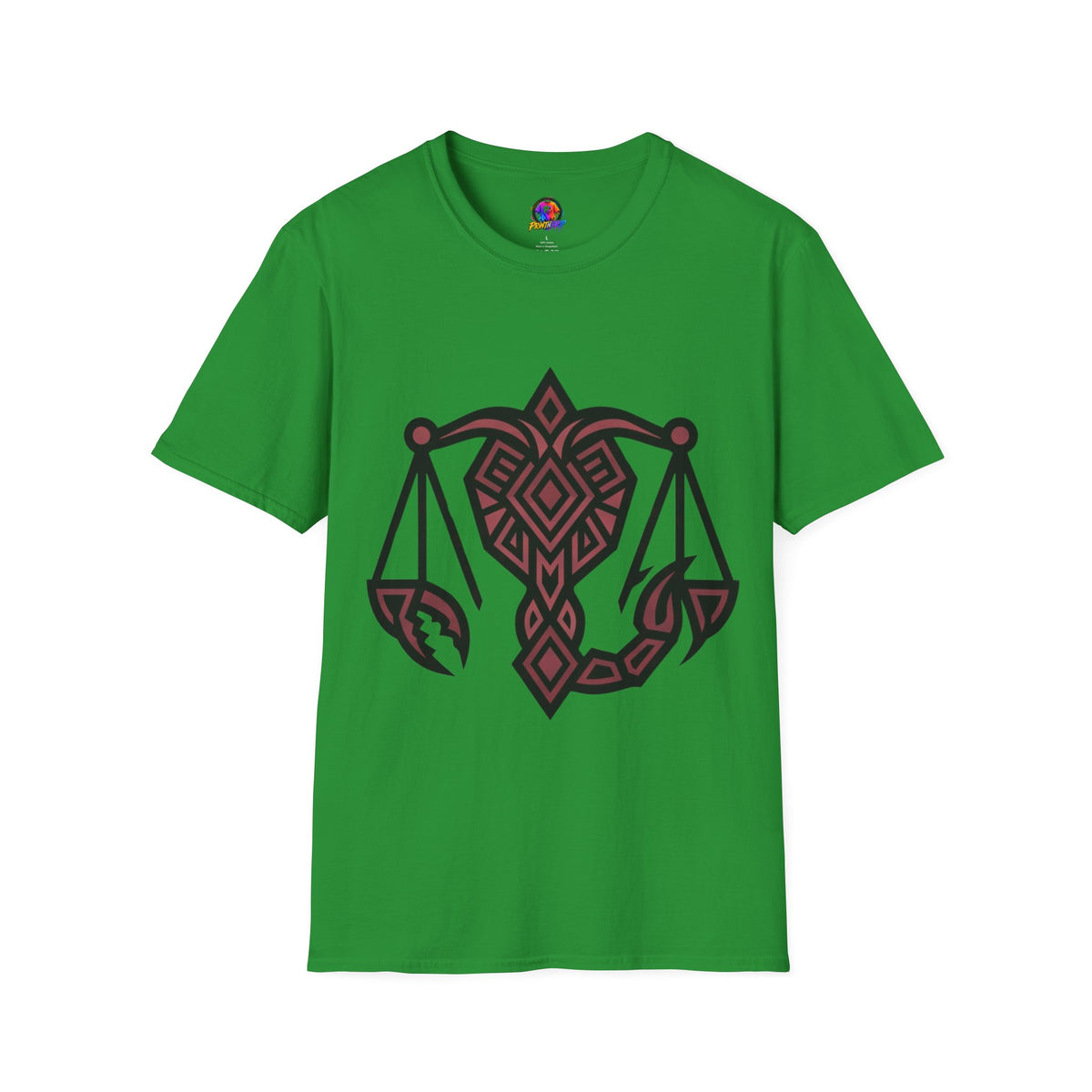 Libra Scales Graphic T‑Shirt — Tribal Zodiac Balance Design