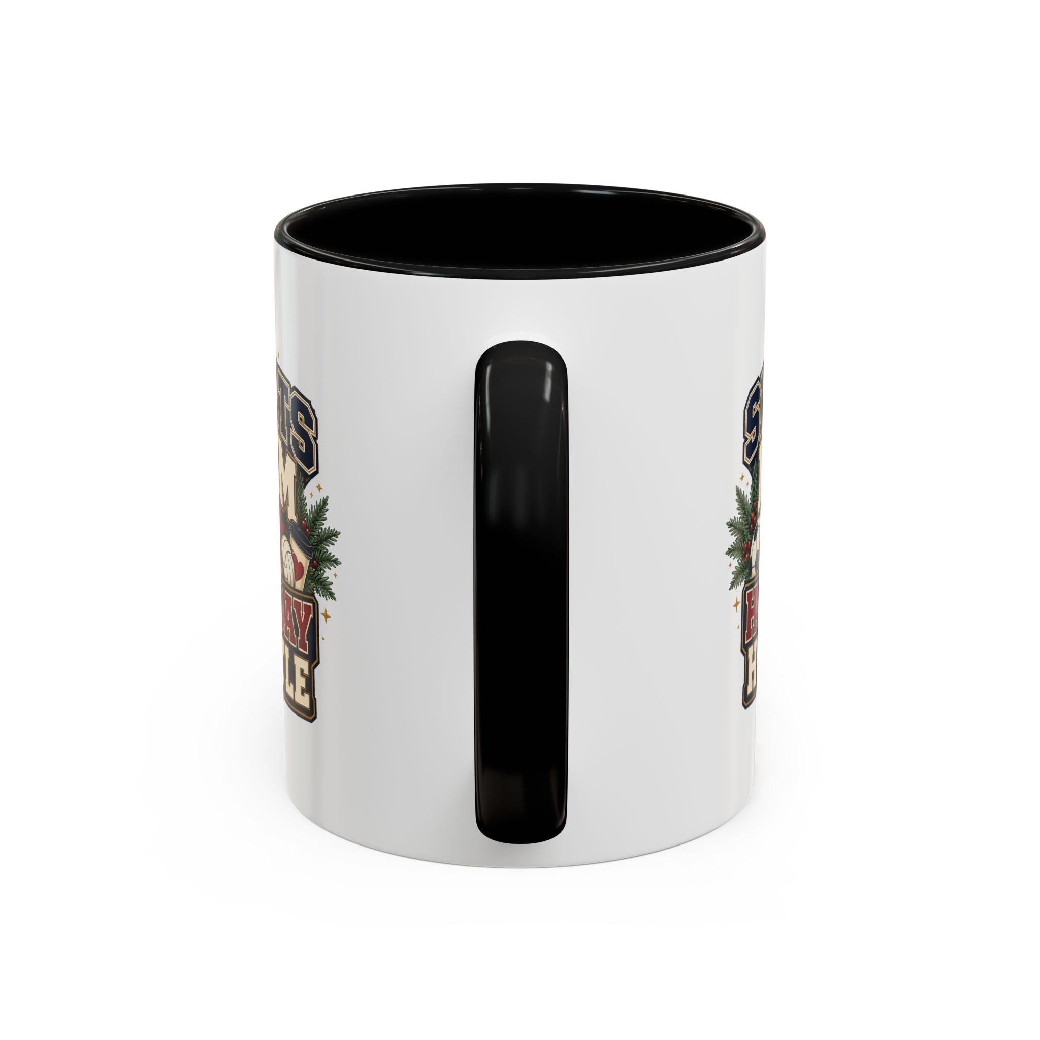 Modern Day Christmas Sports Mom Holiday Hustle Accent Coffee Mug – Christmas Sports Mom Gift
