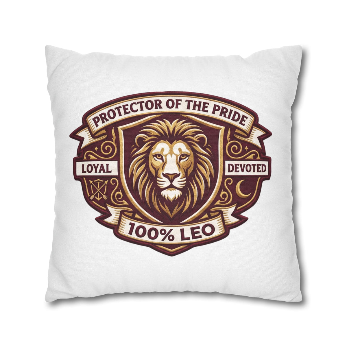 Leo Zodiac Loyal Devoted Spun Polyester Square Pillowcase