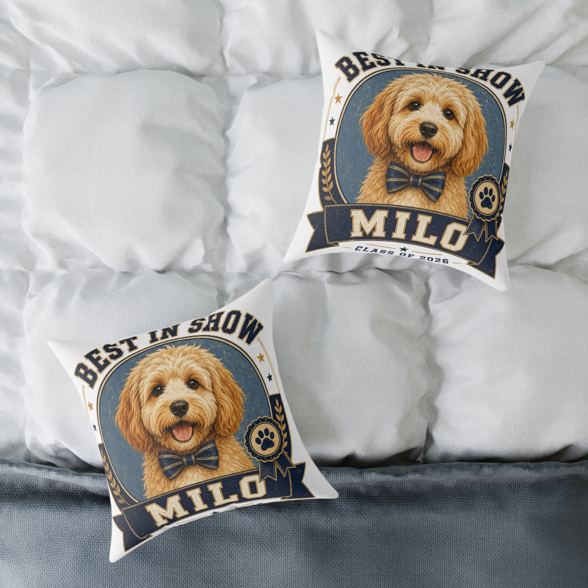 Best in Show Personalized Dog Pillow — Milo Bailey Dog Dad Mom  Milo Custom Pet Throw Pillow