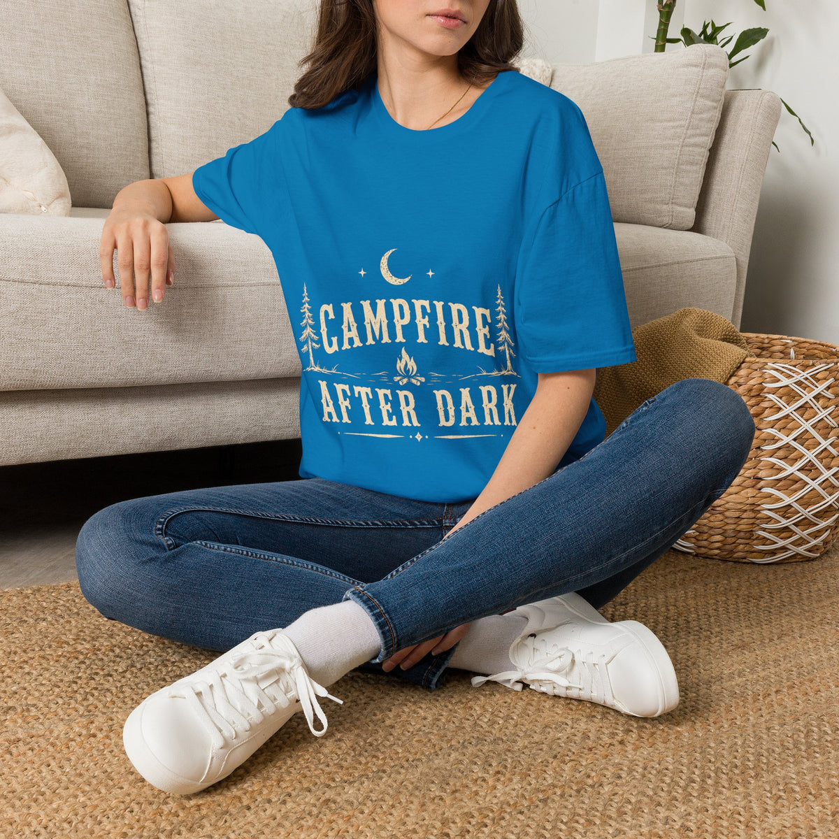 Campfire After Dark T-Shirt — Moonlit Camping Graphic Tee