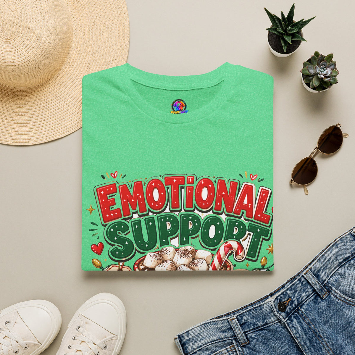 Emotional Support Cocoa T-Shirt — Holiday Hot Chocolate Graphic Tee