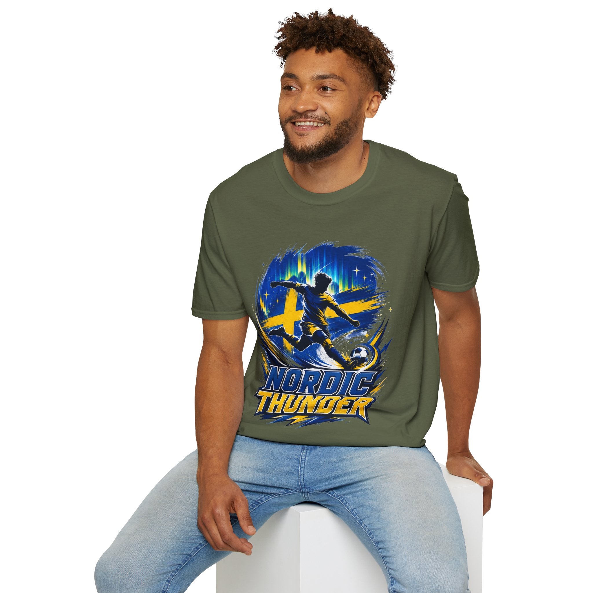 Sweden Nordic Thunder Soccer T-Shirt — Sweden Football Fan Tee