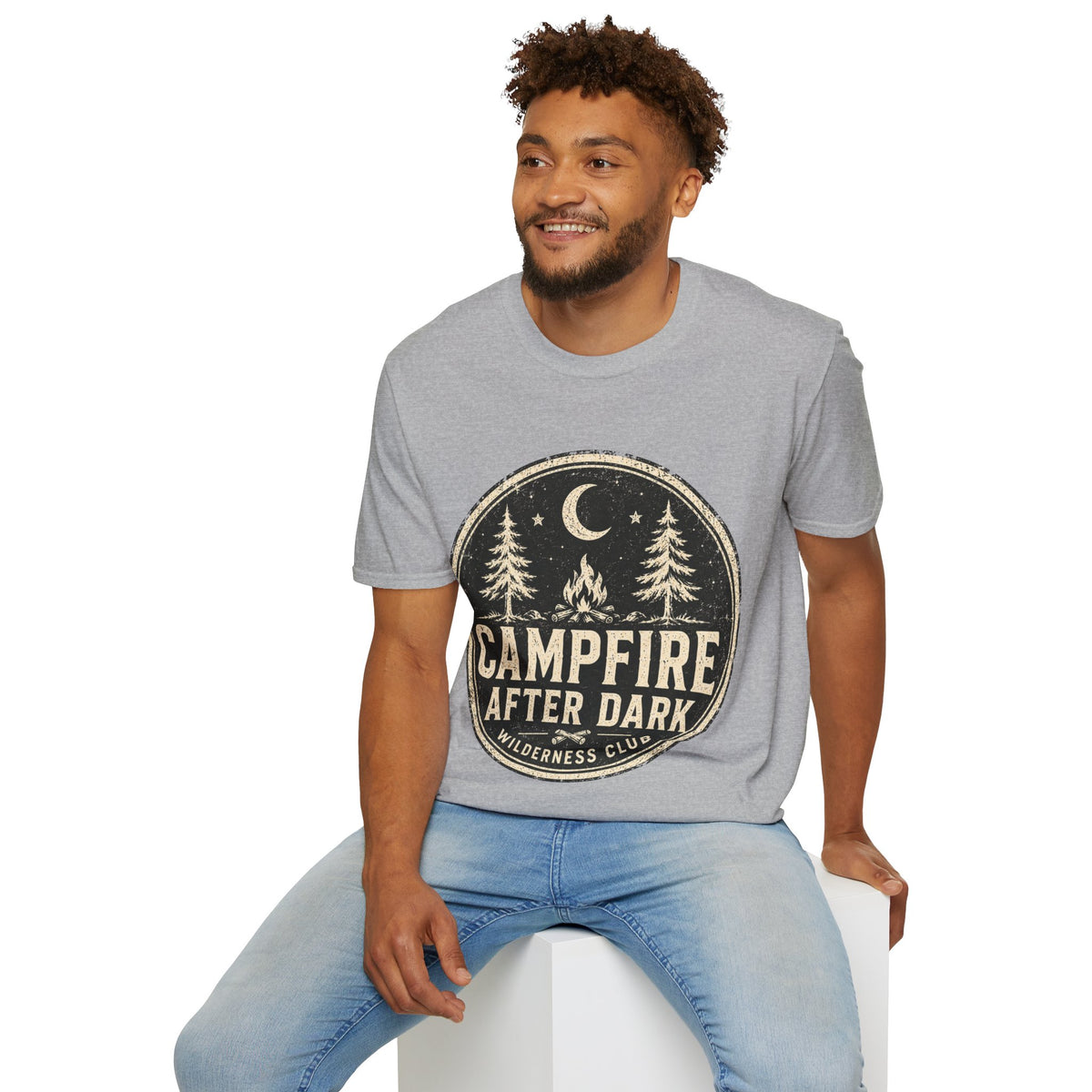 Campfire After Dark Tee — Vintage Wilderness Camping T-Shirt