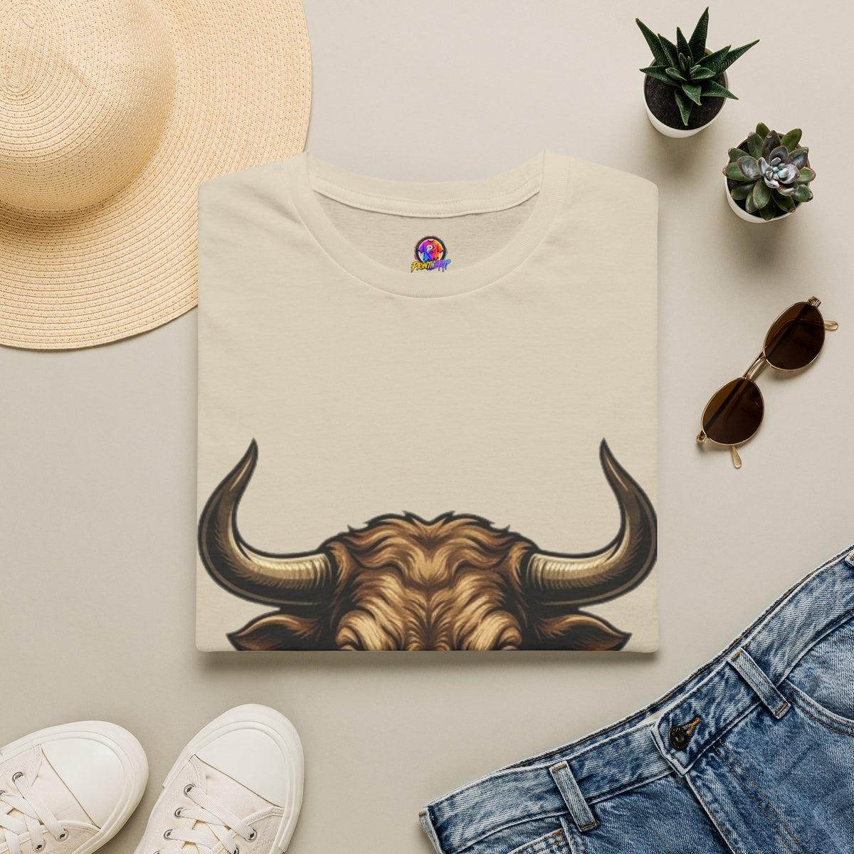 Taurus Bull Head T‑Shirt — Rustic Buffalo Graphic Tee
