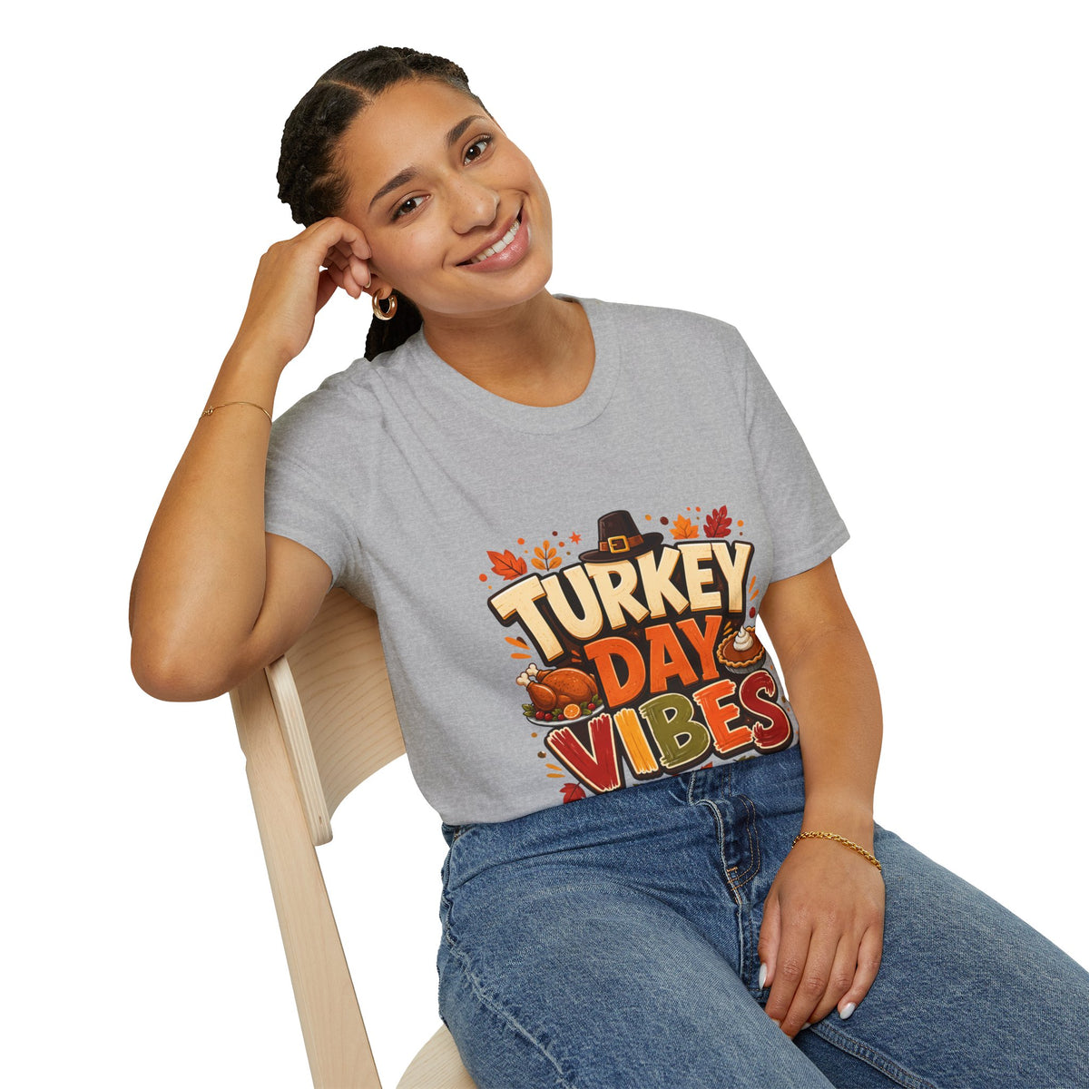 Thanksgiving T-Shirt Turkey Day Vibes T-Shirt