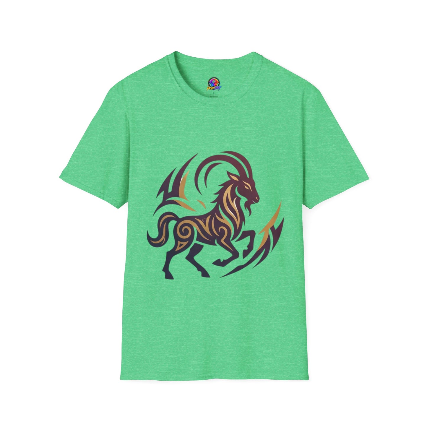 Goat Tribal Graphic T-Shirt — Bold Goat Illustration Tee