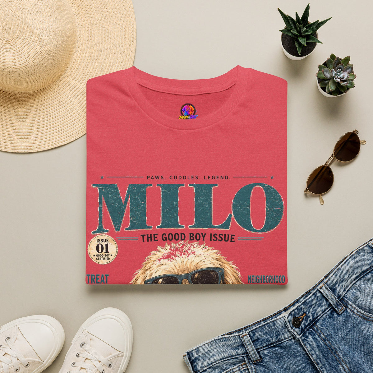 Milo 'The Good Boy Issue' T-Shirt — Cute Dog Magazine Cover Tee